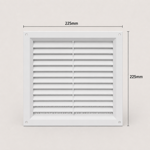 LOUVRED AIR VENT COVER WITH FIXED FLYSCREEN FLY MESH, PLASTIC VENTILATION GRILLE - Image 4