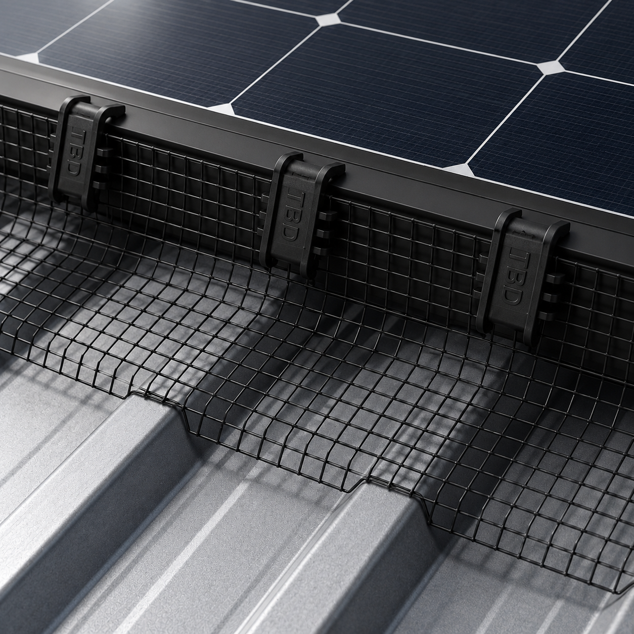 Solar panel bird proofing mesh speed clips